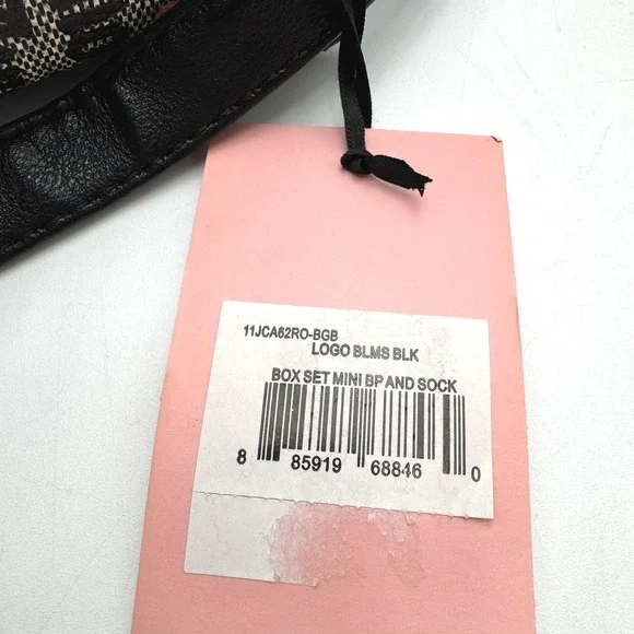 JUICY COUTURE NWT Rose Logo Mini Backpack Black Pink Gold Chain Crossbody Y2k - Picture 4 of 8